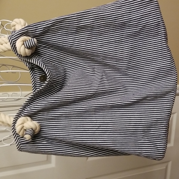 Blue & White striped nautical totes bag - Picture 8 of 10